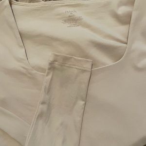 Nuuds wide square neck bodysuit- XS Bone